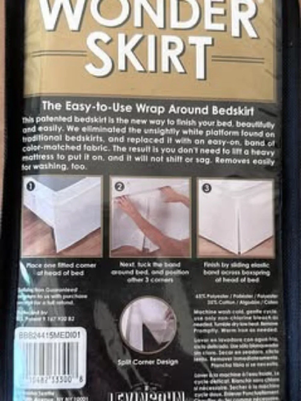 Wonder Skirt Wrap-Around Bedskirt in Navy Blue
